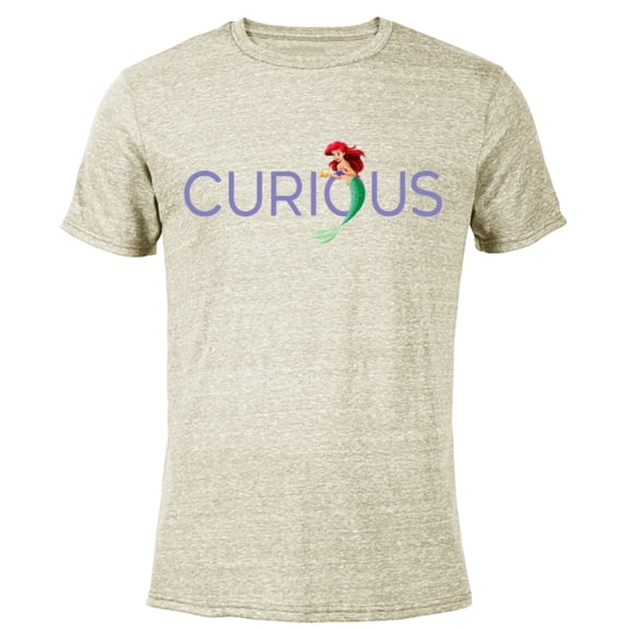 Disney Princess Ariel Curious - Short Sleeve Blended T-Shirt for Adults - Customized-Yellow