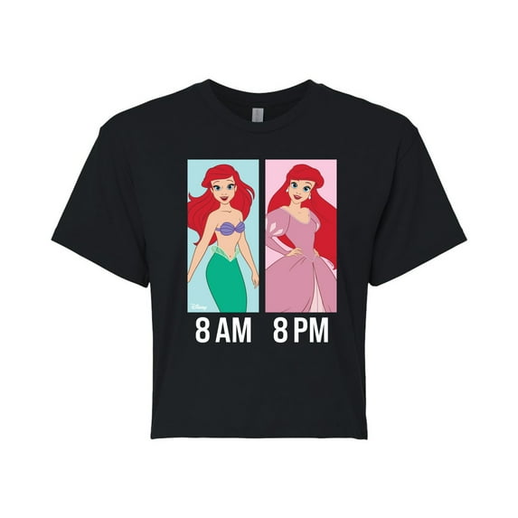 Disney Princess - Ariel Day And Night Wear- Junior's Cropped T-Shirt