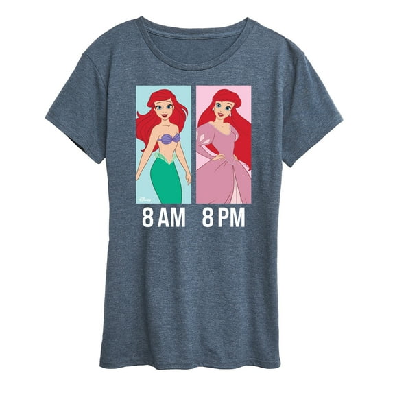 Disney Princess - Ariel Day And Night Wear- Women's Short Sleeve Graphic T-Shirt