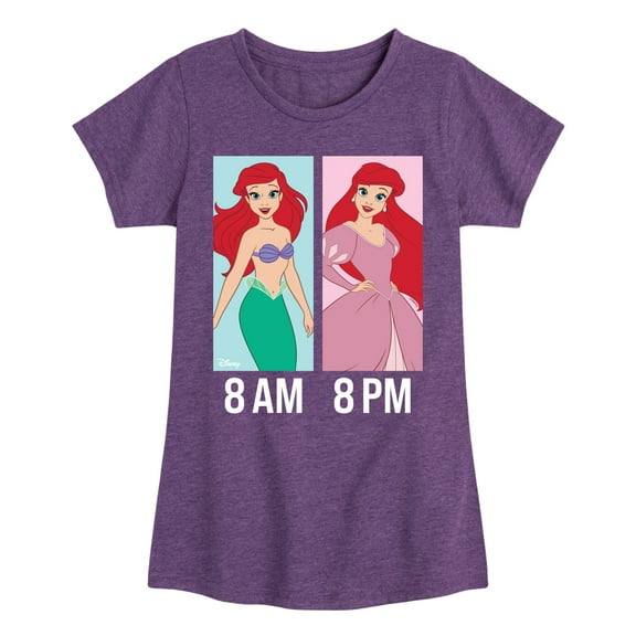 Disney Princess - Ariel Day and Night Wear - Girls Fitted Short Sleeve T-Shirt