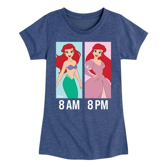 Disney Princess - Ariel Day and Night Wear - Girls Fitted Short Sleeve T-Shirt