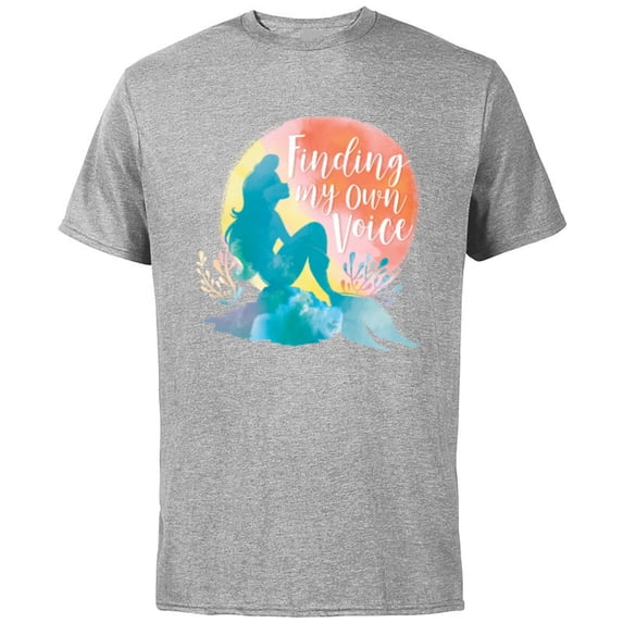 Disney Princess Ariel Finding Your Own Voice - Short Sleeve Cotton T-Shirt for Adults - Customized-Athletic Heather