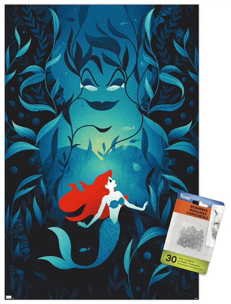 Disney Princess - Ariel - Good vs Evil Wall Poster with Pushpins, 14.725" x 22.375"