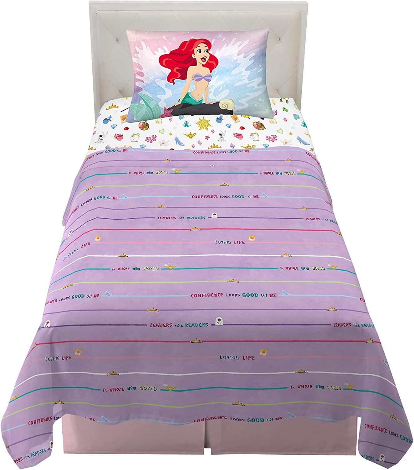 Disney Princess Ariel Kids Bedding Super Soft Microfiber Sheet Set ...