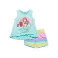 thumbnail image 1 of Disney Princess Ariel Little Girls Crossover Tank Top and Active Retro Dolphin French Terry Shorts Toddler to Big Kid, 1 of 5