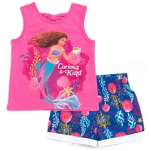 Disney Princess Ariel Little Girls Tank Top and Shorts Toddler to Big Kid