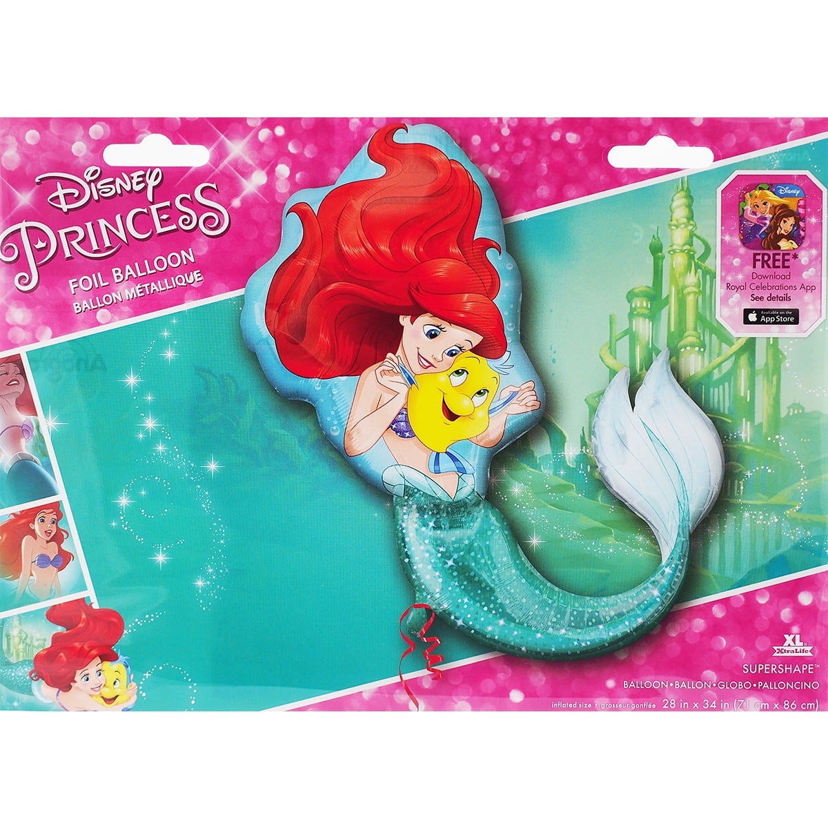 Disney Princess Ariel Little Mermaid Character Foil Balloon 34"