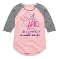 thumbnail image 1 of Disney Princess - Ariel Make Waves - Toddler And Youth Girls Raglan Graphic T-Shirt, 1 of 1