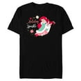 thumbnail image 1 of Disney Princess Ariel Mermaid Christmas Holiday Sparkle - Short Sleeve Blended T-Shirt for Adults - Customized-Black, 1 of 5