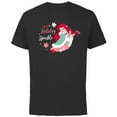 thumbnail image 1 of Disney Princess Ariel Mermaid Christmas Holiday Sparkle - Short Sleeve Cotton T-Shirt for Adults - Customized-Black, 1 of 5