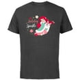 thumbnail image 1 of Disney Princess Ariel Mermaid Christmas Holiday Sparkle - Short Sleeve Cotton T-Shirt for Adults - Customized-Charcoal, 1 of 5