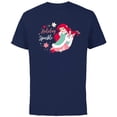 thumbnail image 1 of Disney Princess Ariel Mermaid Christmas Holiday Sparkle - Short Sleeve Cotton T-Shirt for Adults - Customized-Navy, 1 of 5