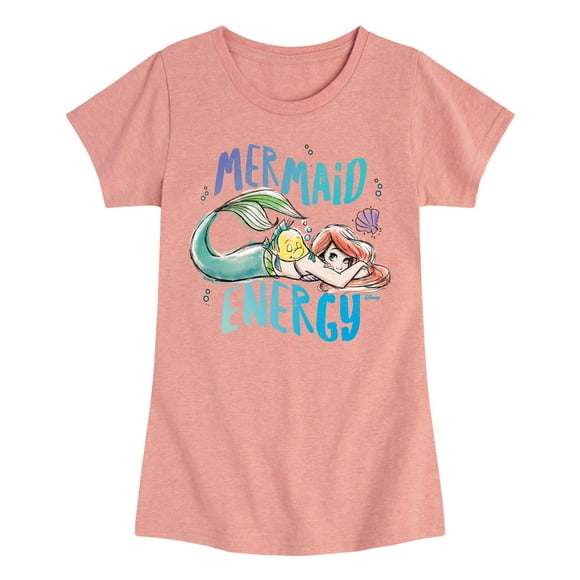 Princess - Ariel Mermaid Energy - Toddler & Youth Girls Short Sleeve Graphic T-Shirt
