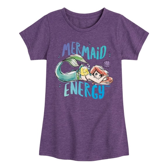 Disney Princess - Ariel Mermaid Energy - Toddler & Youth Girls Short Sleeve Graphic T-Shirt