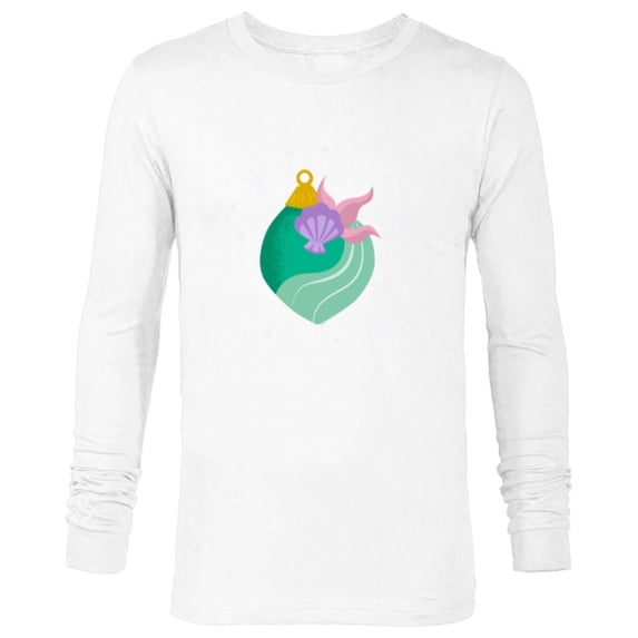 Disney Princess Ariel Mermaid Holiday Christmas Ornament - Long Sleeve T-Shirt for Men - Customized-White