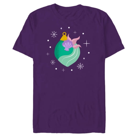 Disney Princess Ariel Mermaid Holiday Christmas Ornament - Short Sleeve Blended T-Shirt for Adults - Customized-Purple