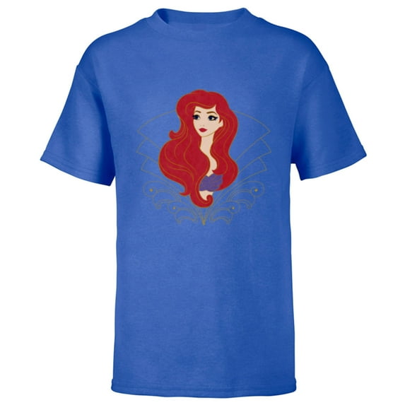 Disney Princess Ariel Modern Art Deco Style - Short Sleeve T-Shirt for Kids - Customized-Royal