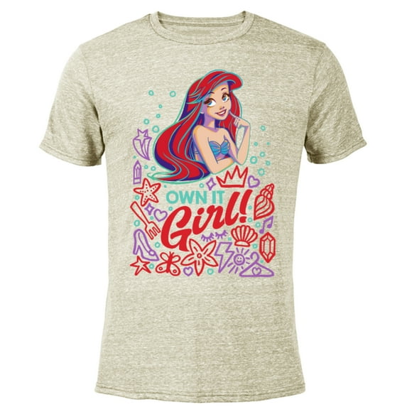 Disney Princess Ariel Own It Girl - Short Sleeve Blended T-Shirt for Adults - Customized-Yellow