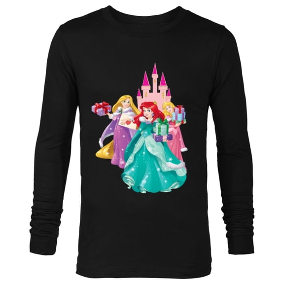 Disney Princess Ariel, Rapunzel, and Aurora Gifts - Long Sleeve T-Shirt for Men - Customized-Black