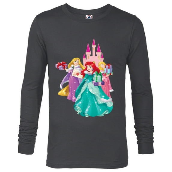 Disney Princess Ariel, Rapunzel, and Aurora Gifts - Long Sleeve T-Shirt for Men - Customized-Charcoal Heather