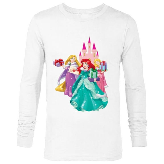 Disney Princess Ariel, Rapunzel, and Aurora Gifts - Long Sleeve T-Shirt for Men - Customized-White