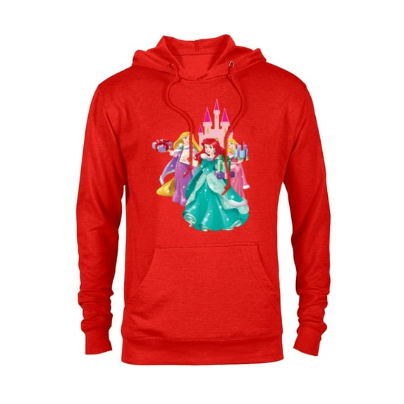 Disney Princess Ariel, Rapunzel, and Aurora Gifts - Pullover Hoodie for Adults - Customized-Red