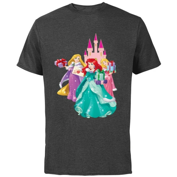 Disney Princess Ariel, Rapunzel, and Aurora Gifts - Short Sleeve Cotton T-Shirt for Adults - Customized-Charcoal