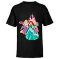 thumbnail image 1 of Disney Princess Ariel, Rapunzel, and Aurora Gifts - Short Sleeve T-Shirt for Kids - Customized-Black, 1 of 5