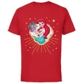 thumbnail image 1 of Disney Princess Ariel Seashell Gift Holiday Standard - Short Sleeve Cotton T-Shirt for Adults - Customized-Red, 1 of 5
