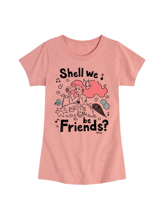 - Ariel Shell We Be Friends Fitted Short Sleeve Graphic T-Shirt