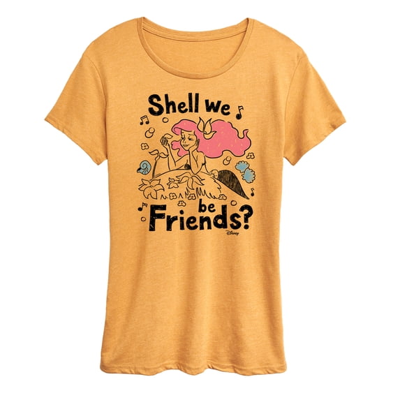 Disney Princess - Ariel Shell We Be Friends - Women's Short Sleeve Graphic T-Shirt