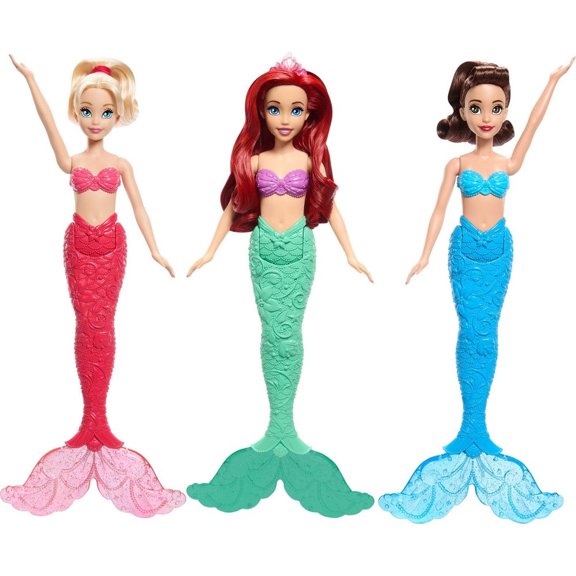 Disney Princess Ariel & Sisters Mermaid Fashion Doll 3pk Glitter Toy New W Box