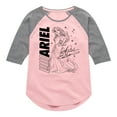 thumbnail image 1 of Disney Princess - Ariel Sketch - Toddler & Youth Girls Raglan Graphic T-Shirt, 1 of 5