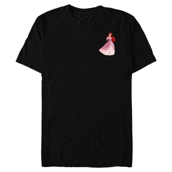 Disney Princess Ariel Small Print - Short Sleeve Blended T-Shirt for Adults - Customized-Black