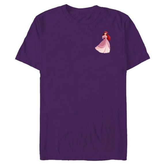 Disney Princess Ariel Small Print - Short Sleeve Blended T-Shirt for Adults - Customized-Purple