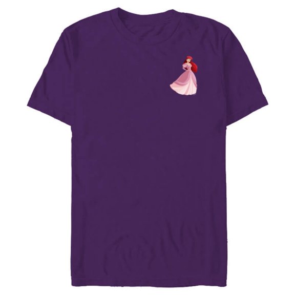 Disney Princess Ariel Small Print - Short Sleeve Blended T-Shirt for Adults - Customized-Purple