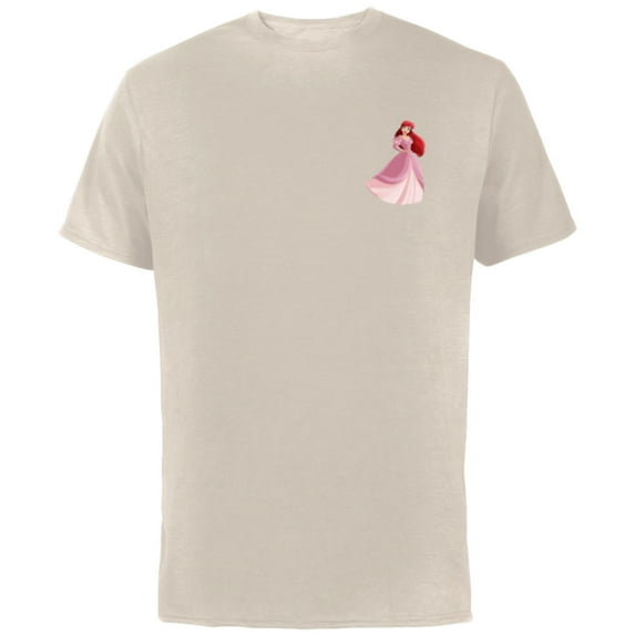 Disney Princess Ariel Small Print - Short Sleeve Cotton T-Shirt for Adults - Customized-Natural
