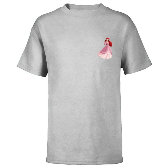 Disney Princess Ariel Small Print - Short Sleeve T-Shirt for Kids - Customized-Athletic Heather
