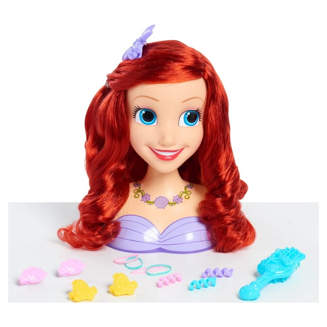 Disney Princess Ariel Styling Head, 14-pieces, Officially Licensed Kids Toys for Ages 3 Up, Gifts and Presents