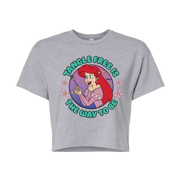 Disney Princess - Ariel Tangle Free Is The Way To Be - Junior's Cropped T-Shirt