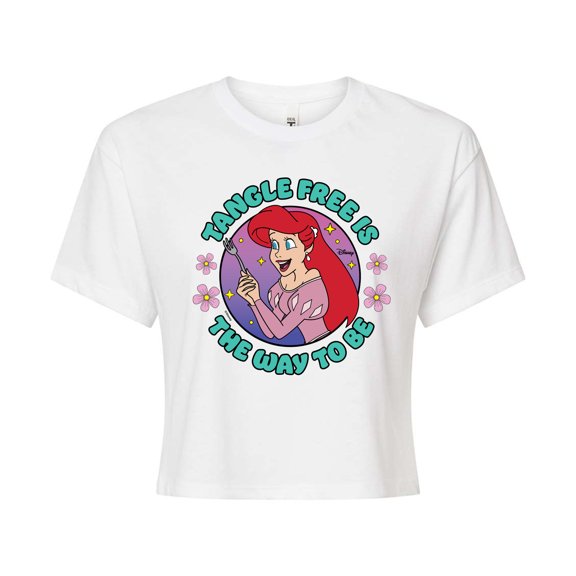 Disney Princess - Ariel Tangle Free Is The Way To Be - Junior's Cropped T-Shirt