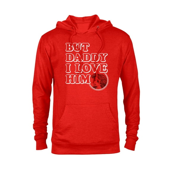 Disney Princess Ariel Tears But Daddy I Love Him - Pullover Hoodie for Adults - Customized-Red