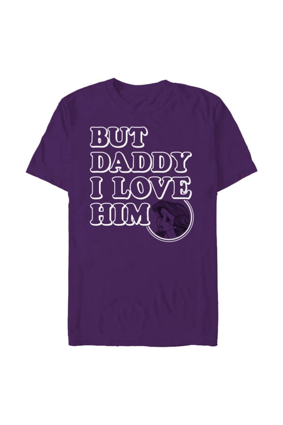 Princess Ariel Tears But Daddy I Love Him - Short Sleeve Blended T-Shirt for Adults - Customized-Purple