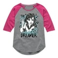 thumbnail image 1 of Disney Princess - Ariel The Dreamer - Toddler & Youth Girls Raglan Graphic T-Shirt, 1 of 5
