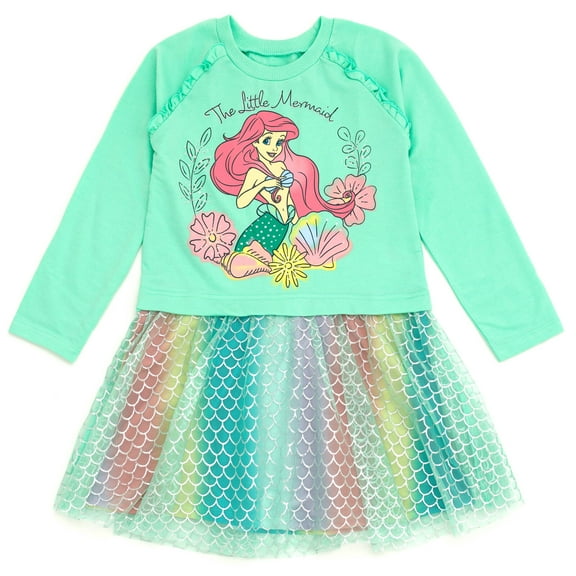 Disney Princess Ariel Toddler Girls French Terry Dress Toddler to Big Kid