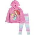 thumbnail image 1 of Disney Princess Ariel Toddler Girls Pullover Crossover Fleece Hoodie and Leggings Outfit Set Infant to Big Kid, 1 of 5