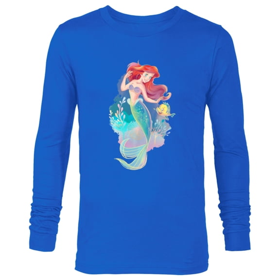 Disney Princess Ariel and Flounder Under the Sea - Long Sleeve T-Shirt for Men - Customized-Navy