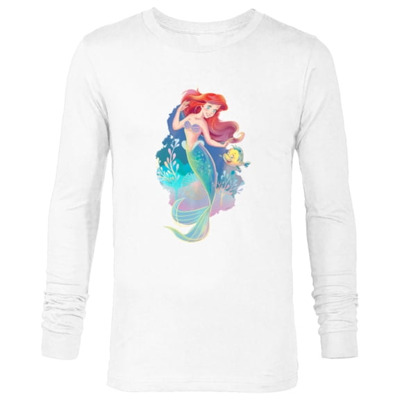 Disney Princess Ariel and Flounder Under the Sea - Long Sleeve T-Shirt for Men - Customized-White