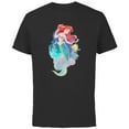 thumbnail image 1 of Disney Princess Ariel and Flounder Under the Sea - Short Sleeve Cotton T-Shirt for Adults - Customized-Black, 1 of 5