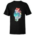 thumbnail image 1 of Disney Princess Ariel and Flounder Under the Sea - Short Sleeve T-Shirt for Kids - Customized-Black, 1 of 5